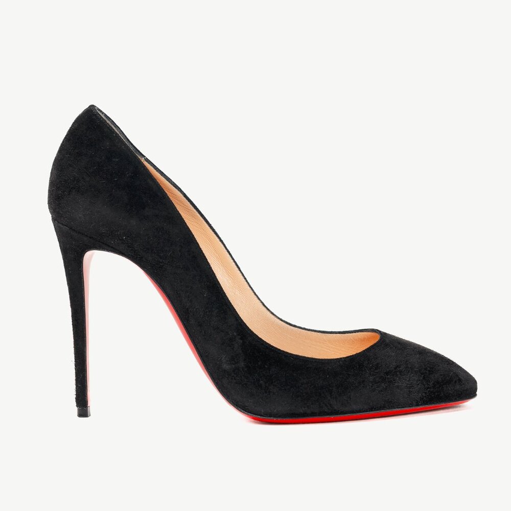 Christian Louboutin Eloise 100 Black Veau Velours Pointed-Toe Pumps